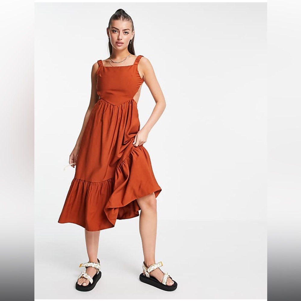 Fashion Union Rust A-Line Skirt